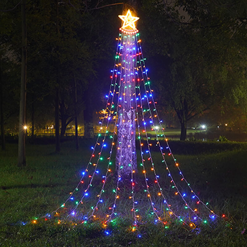 Lumières LED en forme de météores de Noël en cascade d&