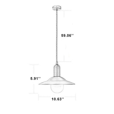 Nordic Vintage Messing Flared 1-Licht Pendelleuchte 