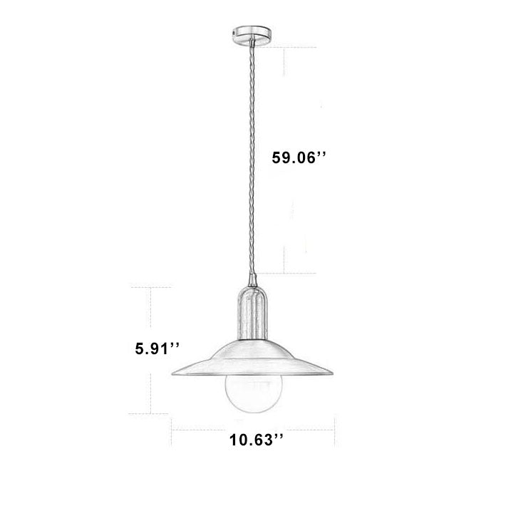 Nordic Vintage Messing Flared 1-Licht Pendelleuchte 