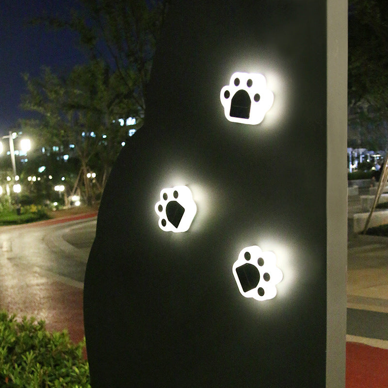 Outdoor Solar Bear Paw Round LED Garden Lawn Buried Light