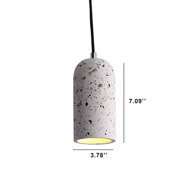 Modern Terrazzo 1-Light Cylinder Shape Pendant Light