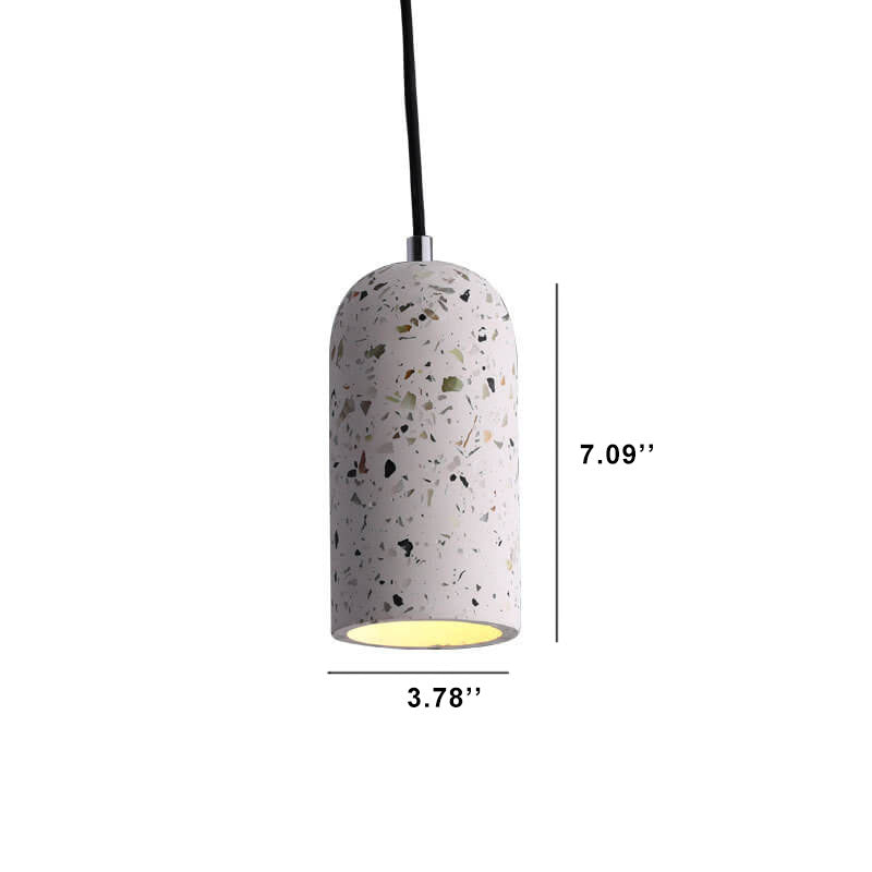 Modern Terrazzo 1-Light Cylinder Shape Pendant Light