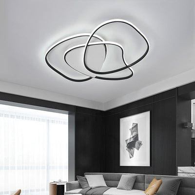 Moderne Aluminium-Blumenmuster Kreative Linie LED-Deckenleuchte 