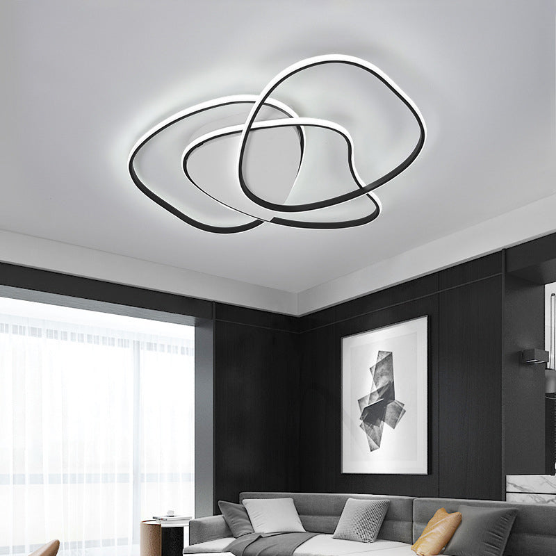 Moderne Aluminium-Blumenmuster Kreative Linie LED-Deckenleuchte 