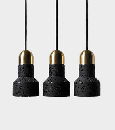 Lava Stone 1-Light Adjustable Length Bell Pendant Light