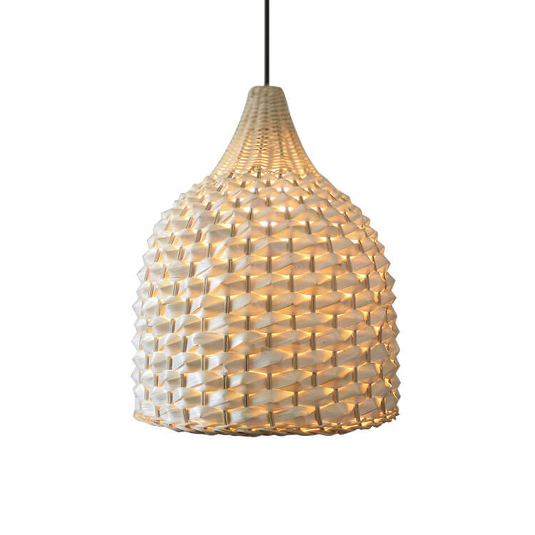 Creative Bamboo Weaving Pineapple Dome Shade 1-Light Pendant Light