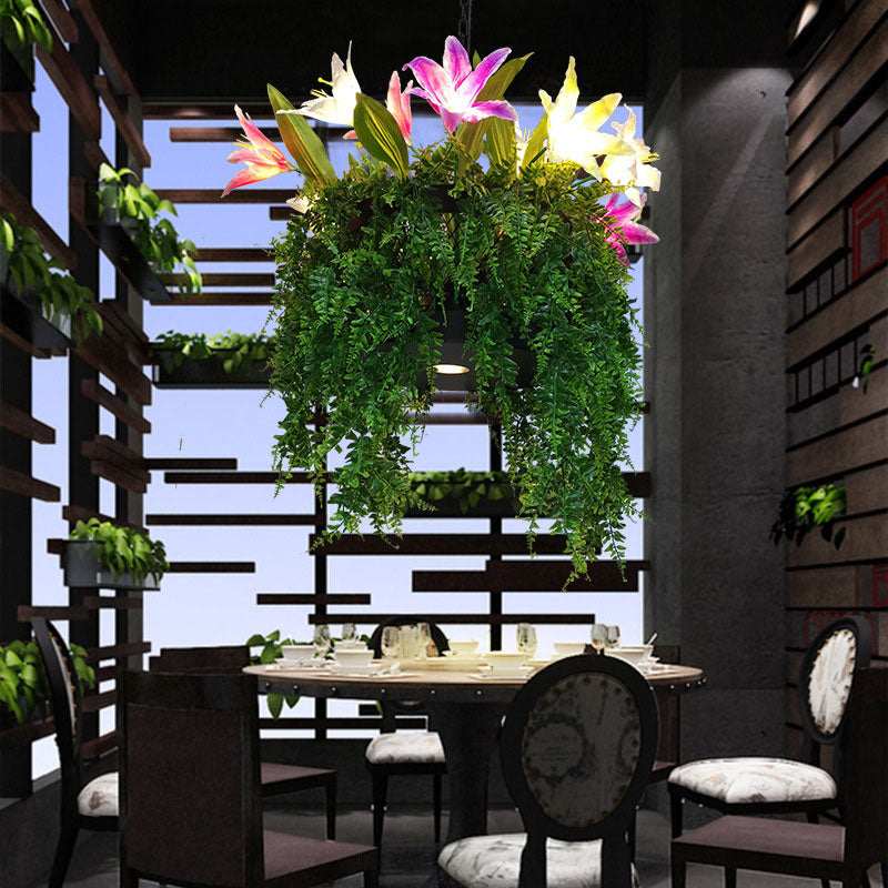 Modern Creative Simulation Plant Flowers Iron 12/13-Light Chandelier