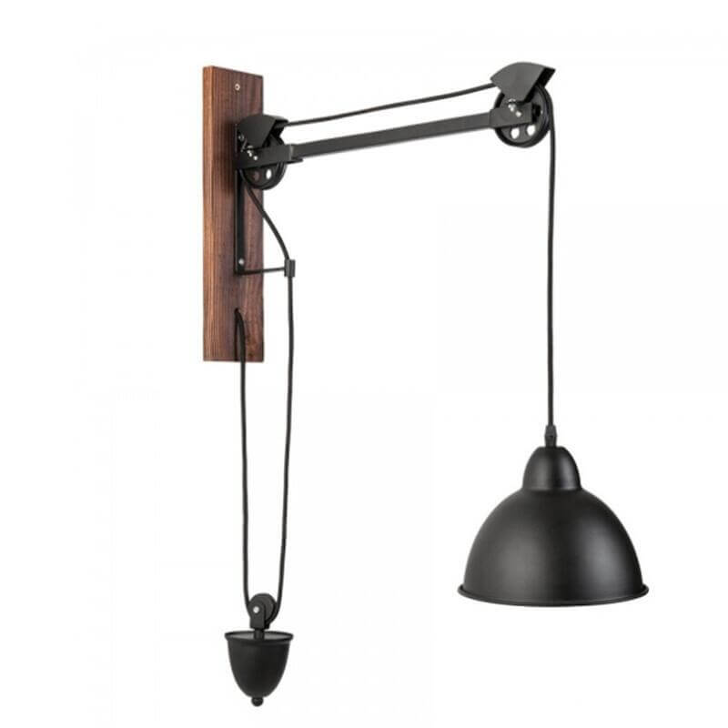 Industrielle Retro-Riemenscheiben-Eisen 1-Licht-Wandleuchte 
