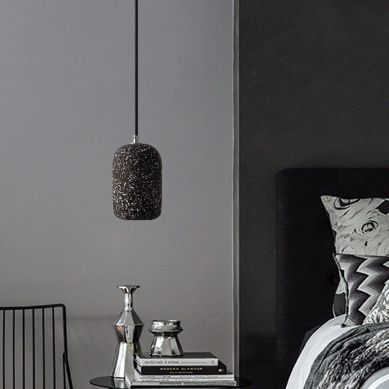 Suspension LED en ciment cylindrique moderne en terrazzo 