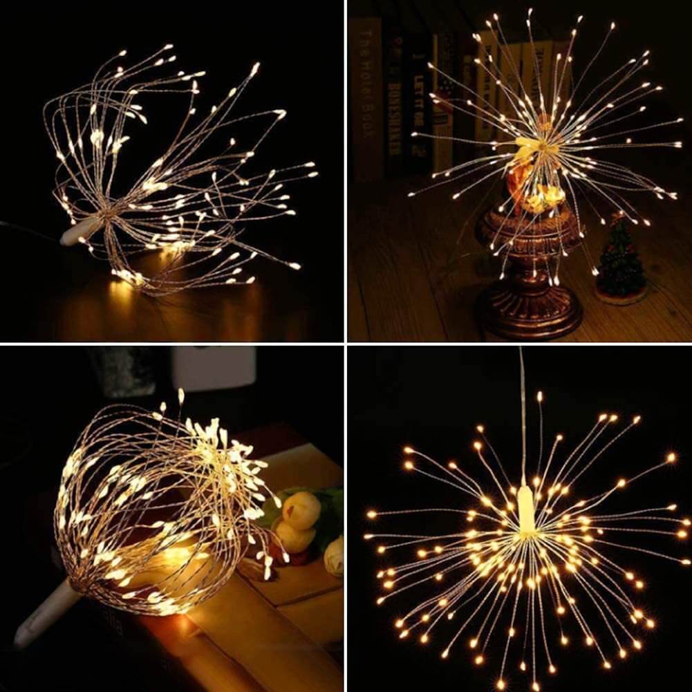 Feuerwerkslicht Löwenzahn Kupferdraht 120/200 Licht Batterie USB Solar LED Dekoratives Licht 