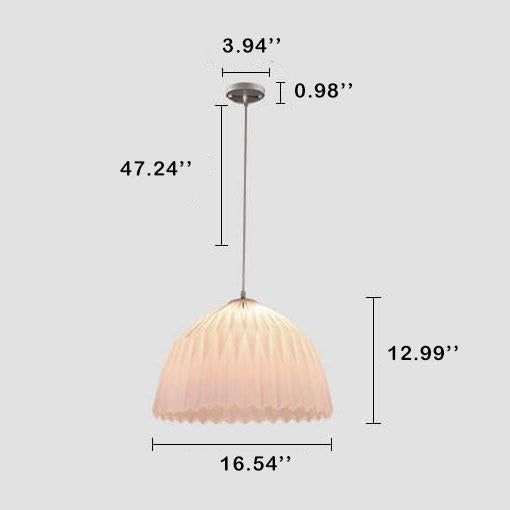 Suspension lumineuse moderne créative en dôme plissé acrylique à 1 lumière 