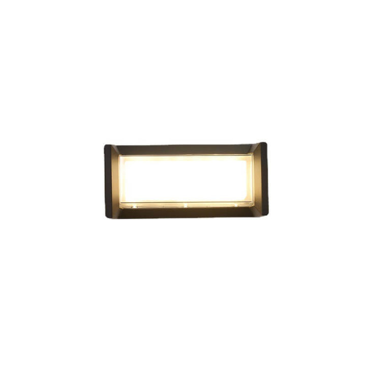 Moderna lámpara de pared LED rectangular impermeable de 1 luz para exteriores 