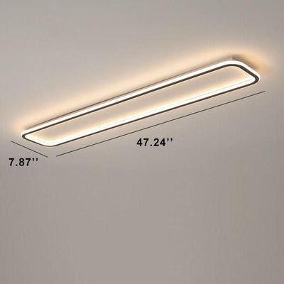 Minimalist 1-Light Linear Acrylic 3 Color Changeable LED Flush Mount Lighting