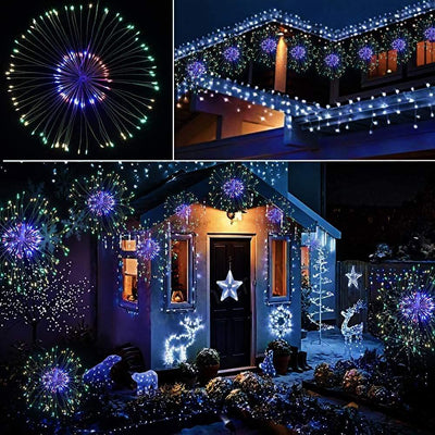 Feuerwerk Licht Löwenzahn Kupferdraht 120/200 Licht Batterie USB Solar LED Deko Licht 