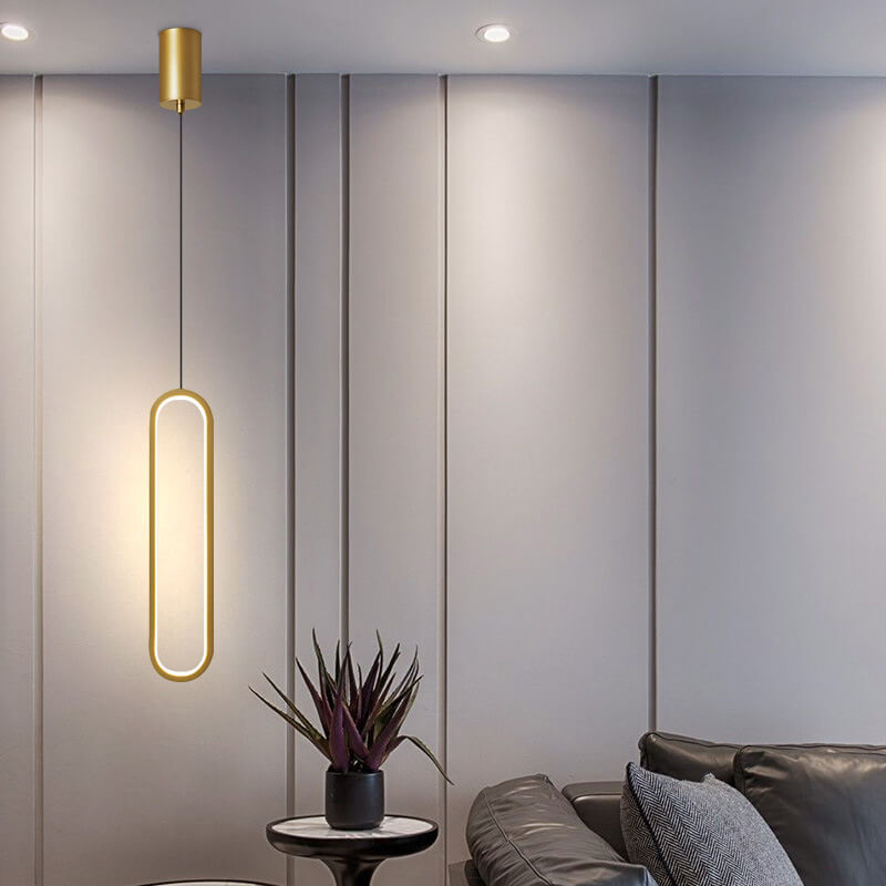 Modern Copper Long Ring 1-Light LED Pendant Light