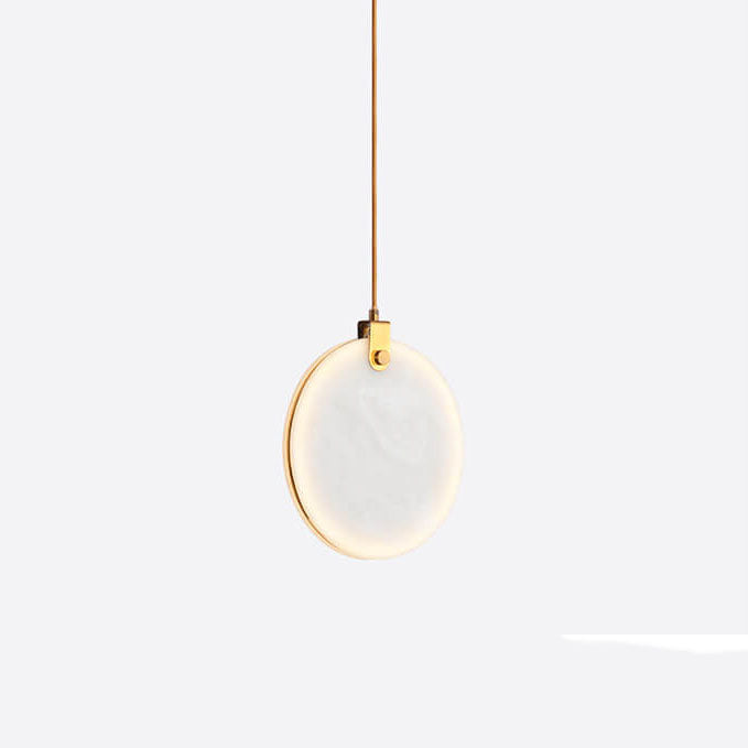 Post-modern Minimalist Round Marble 1-Light LED Pendant Light