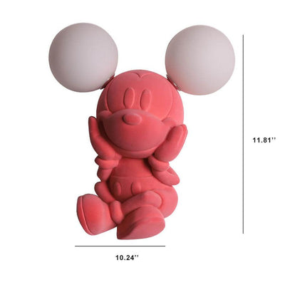 Cartoon Mickey Minnie Resin 2-Light Wall Sconce Lamps