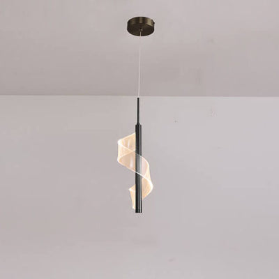 Modern Minimalist Acrylic Gold Linear Shape LED Pendant Light