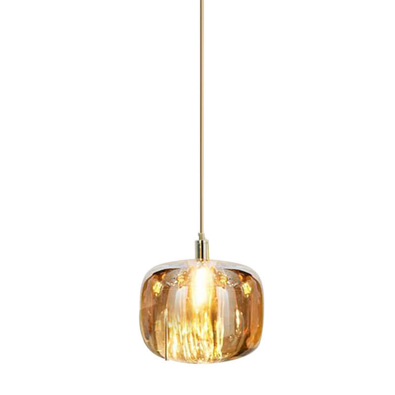 Modern Clear Glass 1-Light Cube Pendant Light