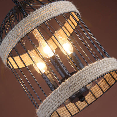 Industrial Retro Rope Bird Cage 1-Light Pendant Light