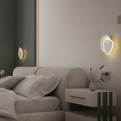 Simple 1-Light LED Round Rounded Triangle Armed Sconce Lamp