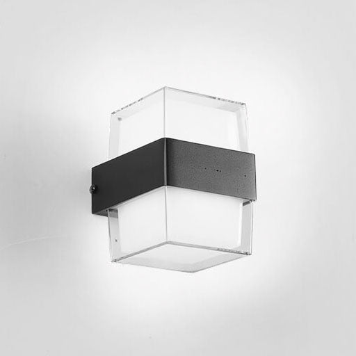 Lampes murales extérieures modernes étanches à LED carrées à 1 lumière 
