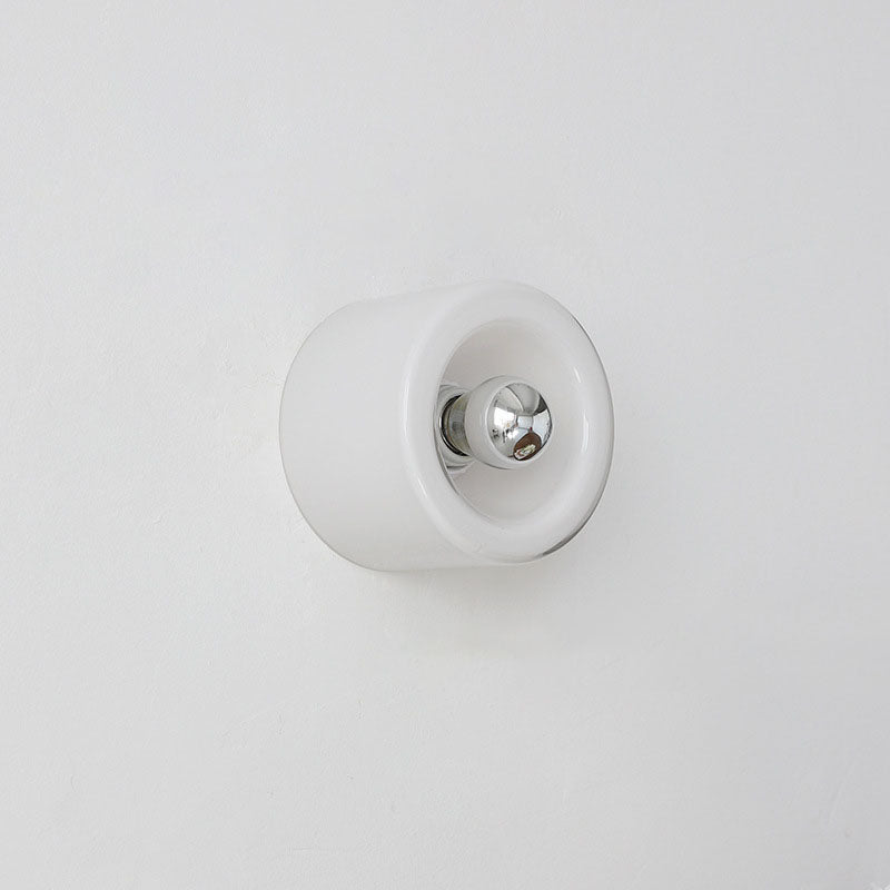 Modern Light Luxury Cylindrical Iron Glass 1-Light Wall Sconce Lamp