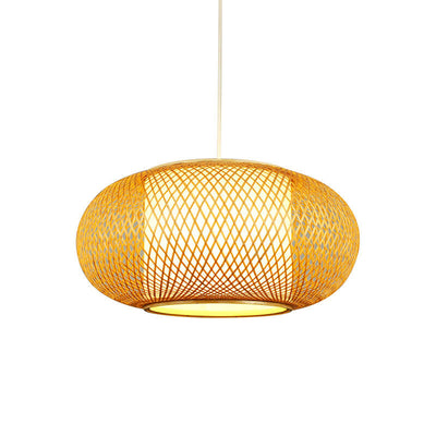 Modern Bamboo Weaving 1-Light Globe LED Pendant Light