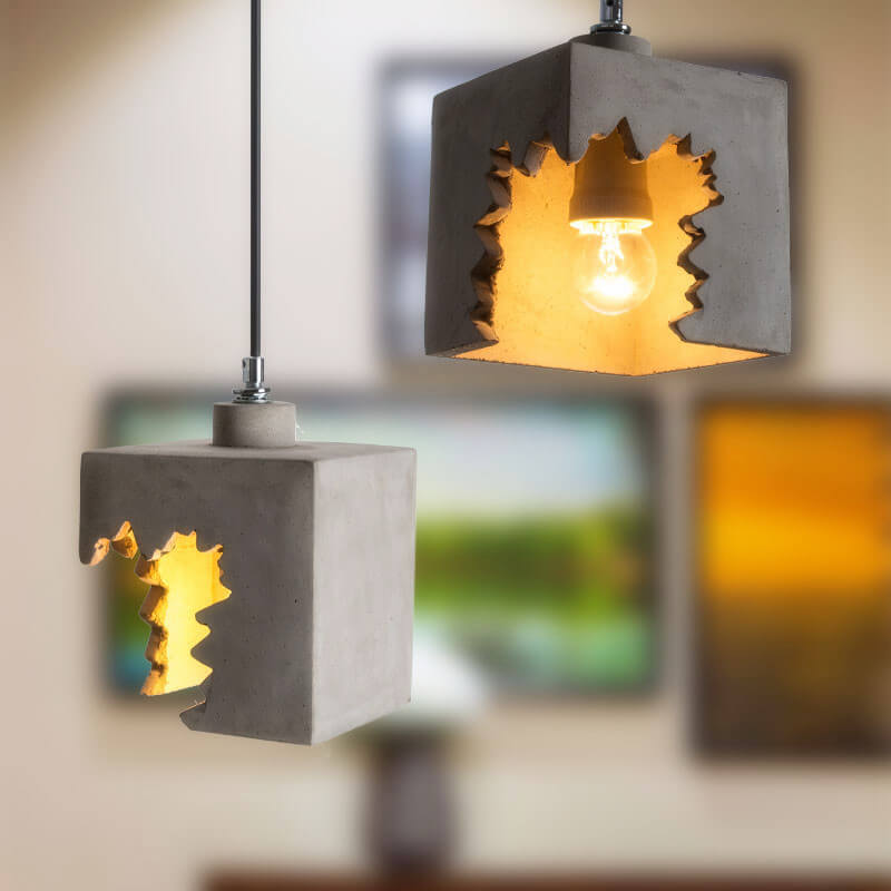 Luminaire suspendu industriel créatif à 1 lumière en ciment Notch 