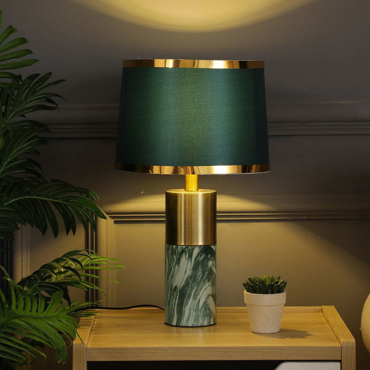 Lámpara de mesa táctil con regulador de intensidad Nordic Fabric Column 1-Light 