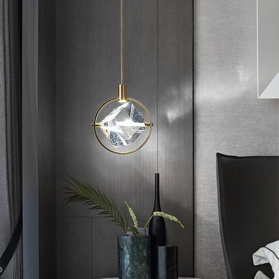 Modern Golden Ring 1-Light LED Pendant Light