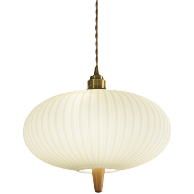 Moderne Glasschirm Japanischer Stil Retro 1-Licht Pendelleuchte 