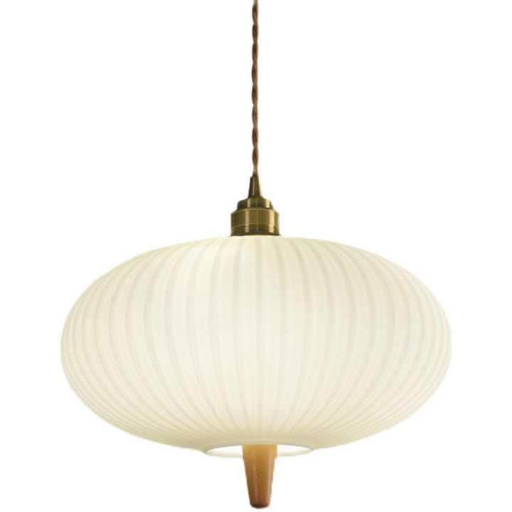 Moderne Glasschirm Japanischer Stil Retro 1-Licht Pendelleuchte 