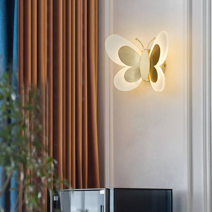 Modern 1-Light Butterfly LED Sconce Lamp