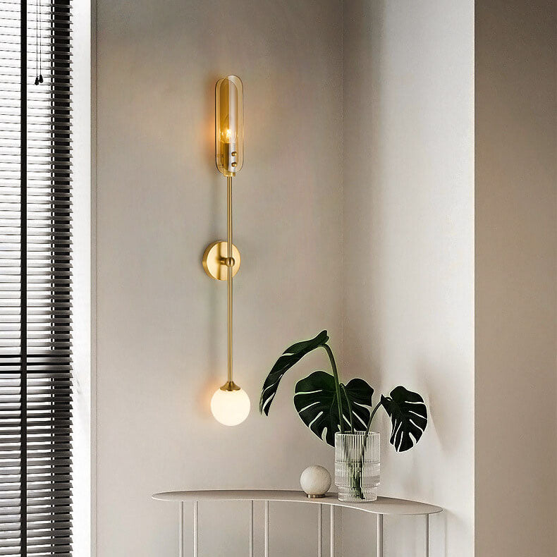 Modern Glass Ball 2-Light Sconce Lamp