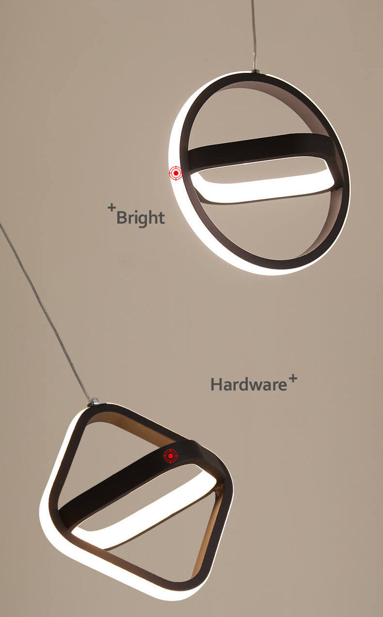 Lustre suspendu à LED géométrique créatif nordique 