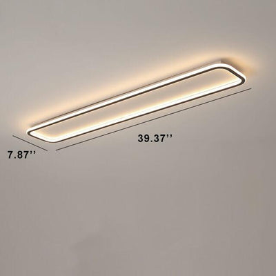 Minimalist 1-Light Linear Acrylic 3 Color Changeable LED Flush Mount Lighting