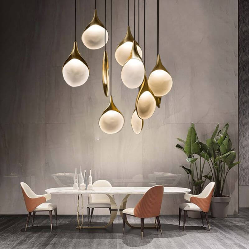 Post-modern Minimalist Resin 1-Light Mini Gold Leaf Pendant Light