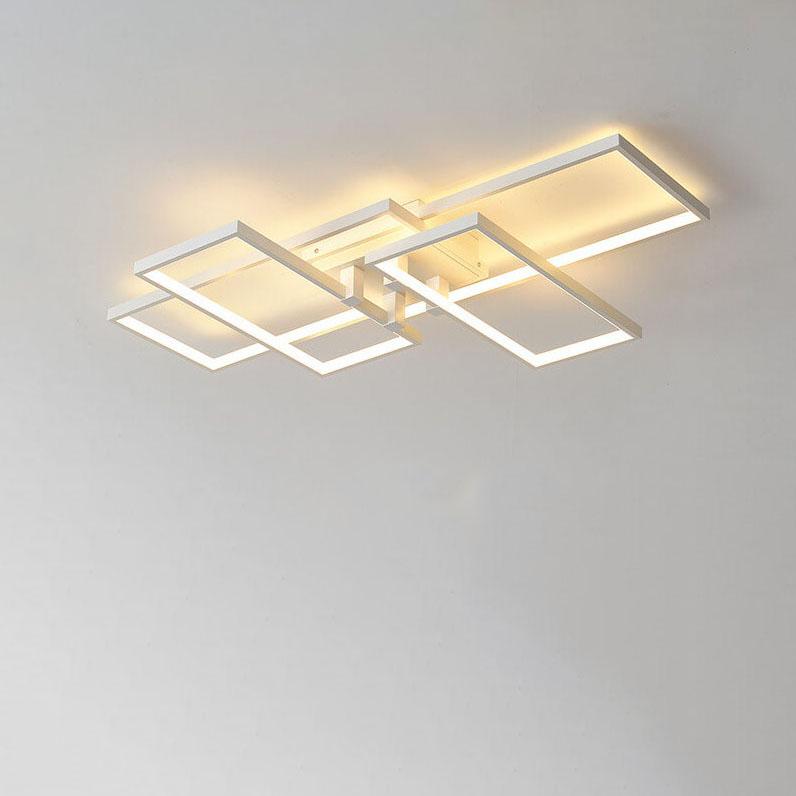 Modern Creative Splicing Rectangular Aluminum LED Flush Mount Ceiling Light