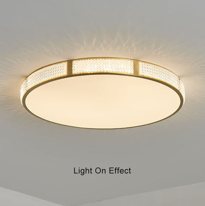 Simple Copper Circle 1-Light LED Flush Mount Lighting