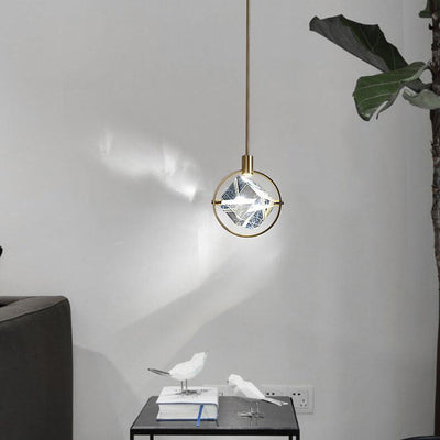 Modern Golden Ring 1-Light LED Pendant Light