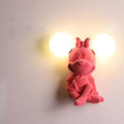 Cartoon Mickey Minnie Resin 2-Light Wall Sconce Lamps