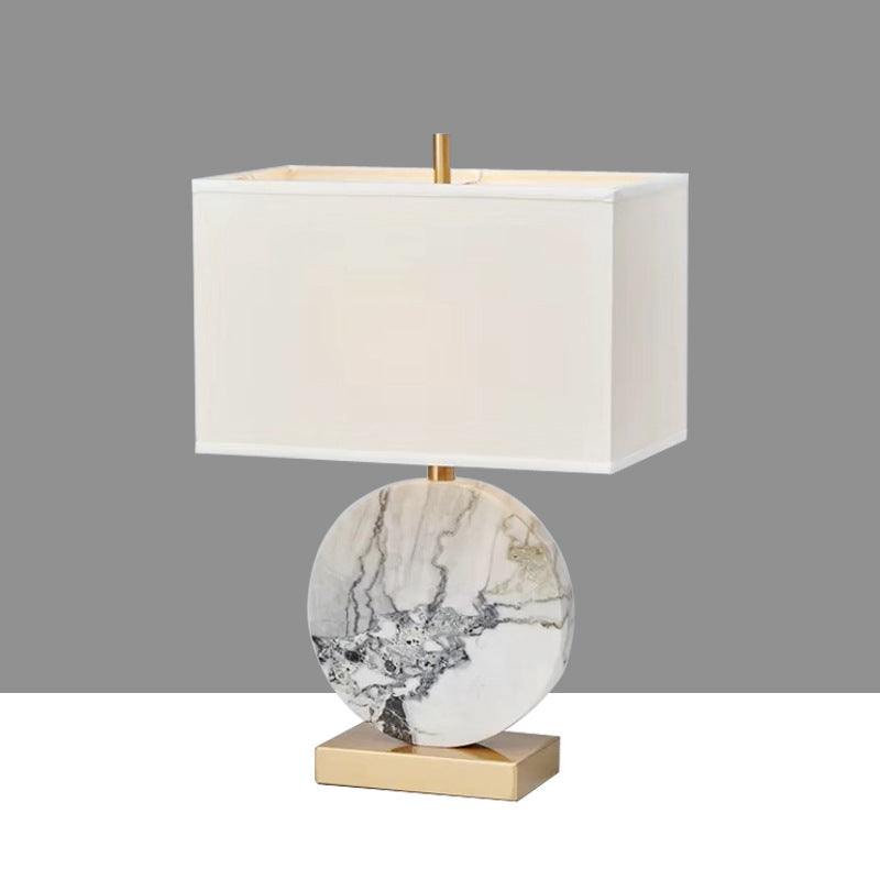 Chinese Simple Marble Texture 1-Light Table Lamp