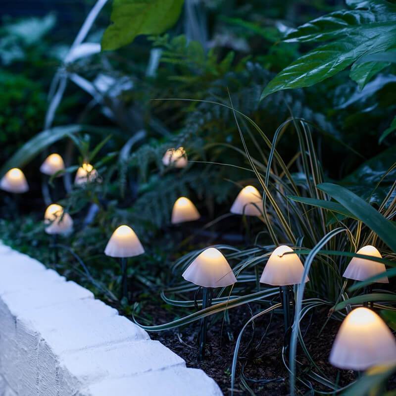 Lumières de Patio à LED Solaire Extérieur en Forme de Champignon 