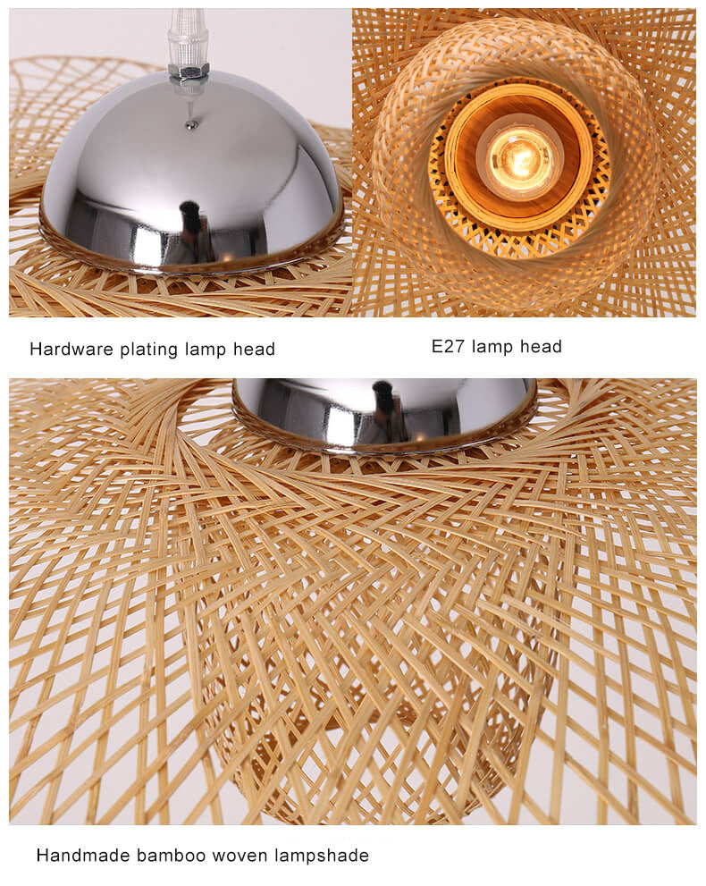 Bamboo Weaving 1-Light Japanese Elements Pendant Light