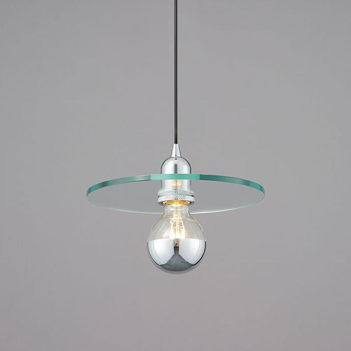 Modern Minimalist Glass Flying Saucer 1-Light Pendant Light