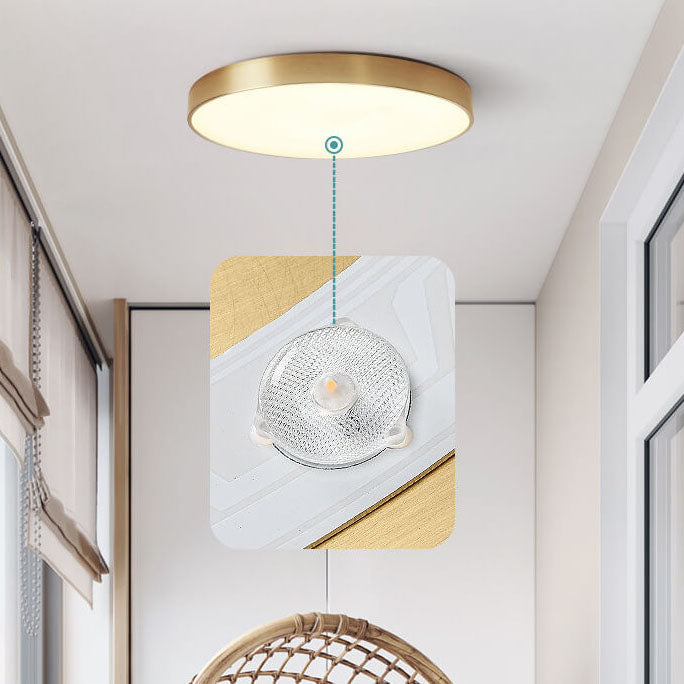 Copper 1-Light Ultra-thin LED Flush Mount Lighting