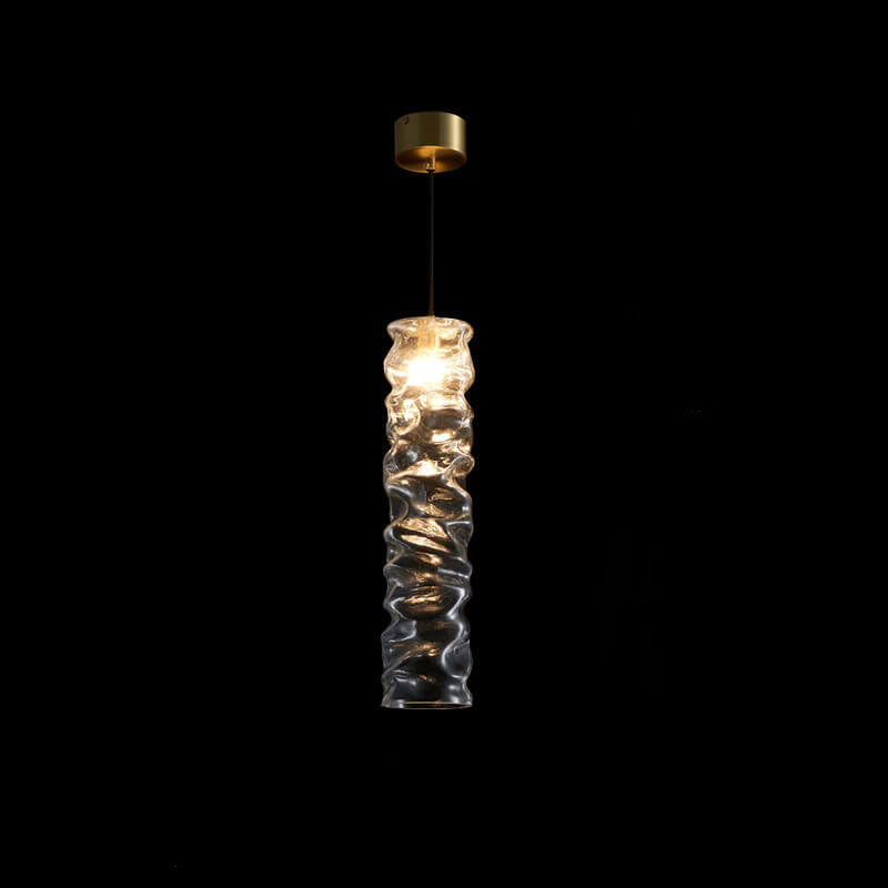 Modern Wrinkled Glass Long Stripes 1-Light LED Pendant Light