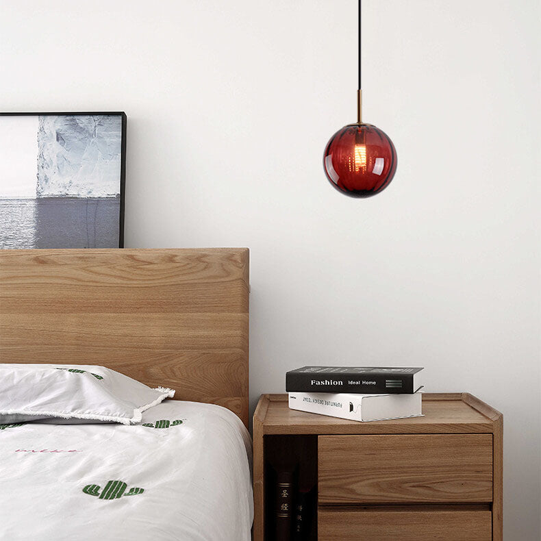 Modern Colored Water Glass Orb 1-Light Pendant Light