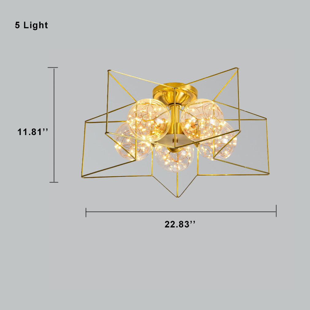 Moderne Pentagramm 1-5 Licht 3 Farbwechselbare LED Halbeinbauleuchte 